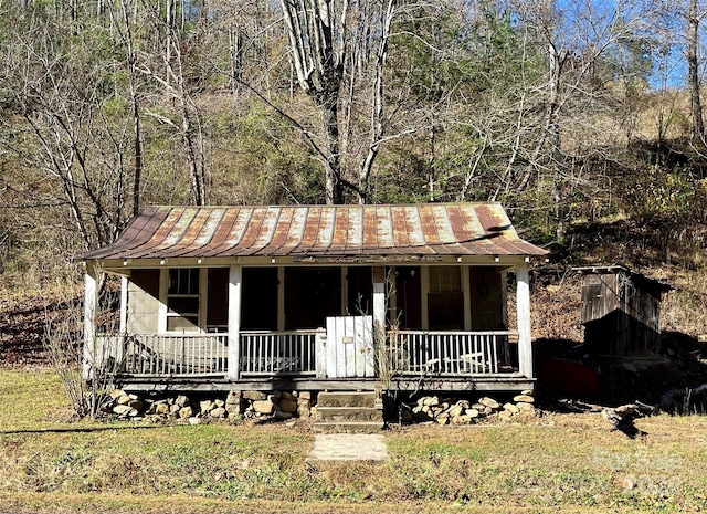 851 Lower Shut In Rd, Hot Springs, NC 28743 - view of front of property with a porch, a standing seam roof, and metal roof
