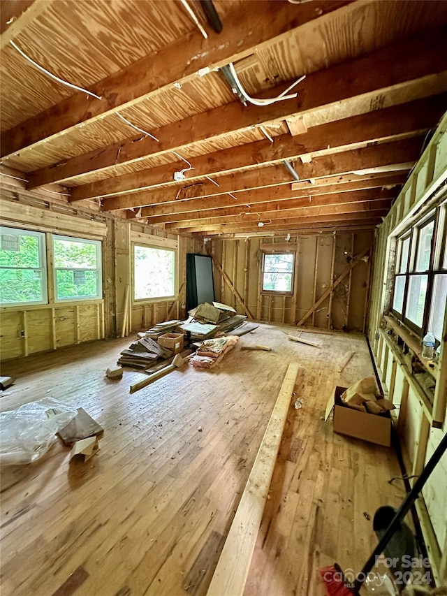 misc room with hardwood / wood-style flooring and plenty of natural light