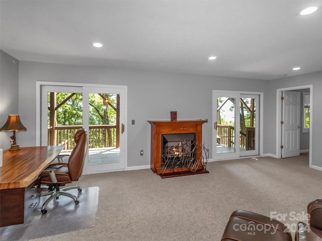 view of carpeted office