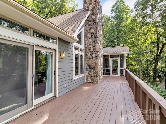 view of wooden deck