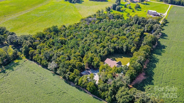 drone / aerial view with a rural view