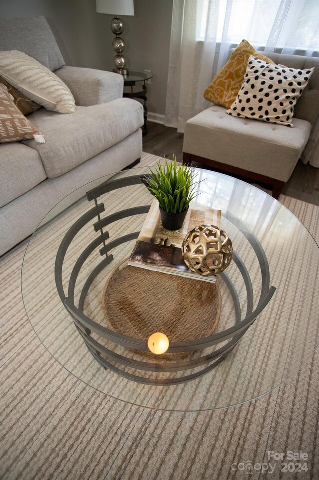 living room with hardwood / wood-style floors