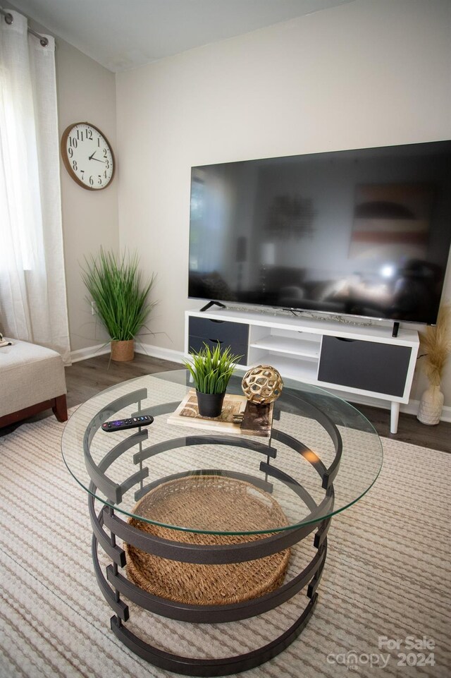 living room featuring hardwood / wood-style flooring