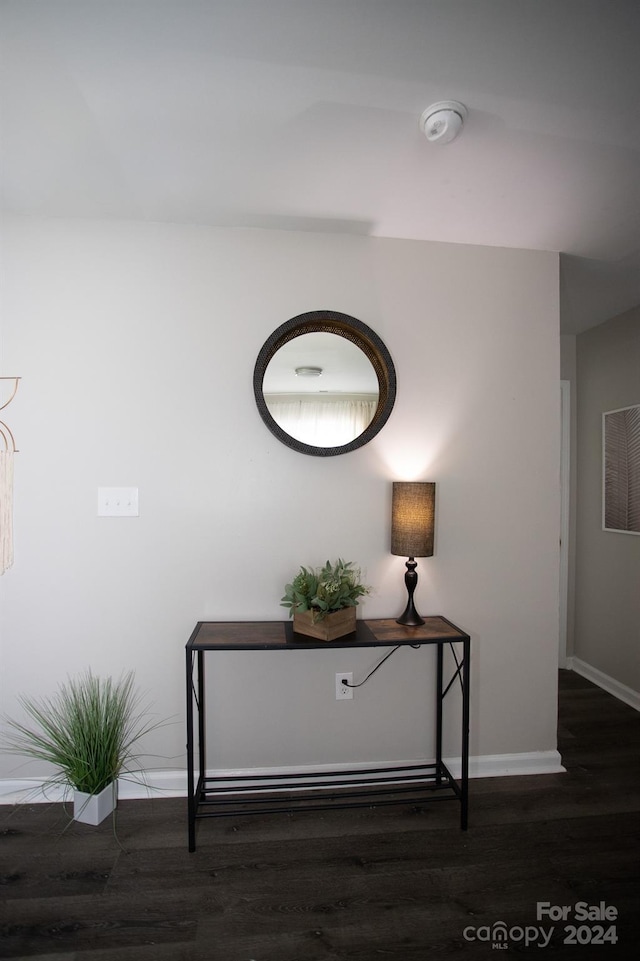 interior space with hardwood / wood-style floors