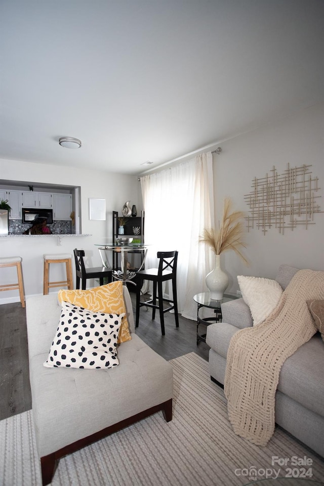 living room featuring hardwood / wood-style flooring