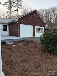 view of detached garage