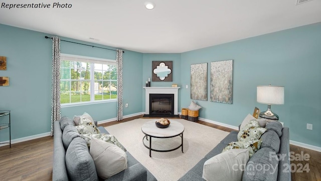 living room featuring hardwood / wood-style floors