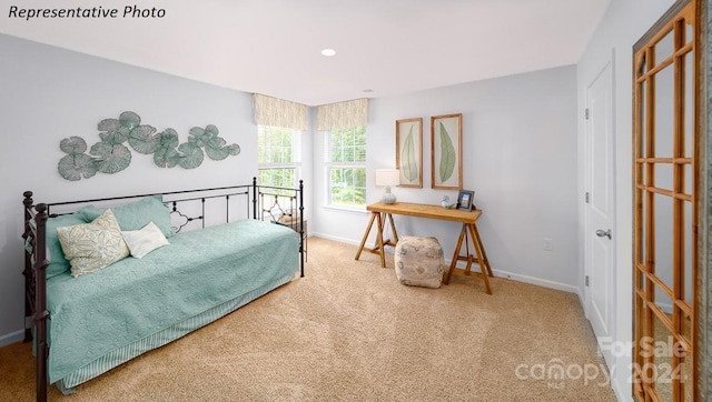 view of carpeted bedroom