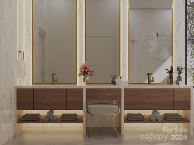 interior space with vanity