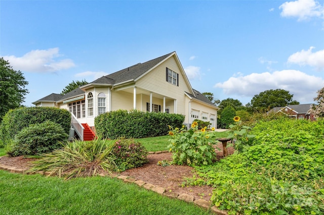 view of property exterior with a garage