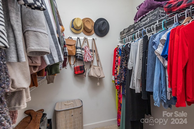 view of walk in closet