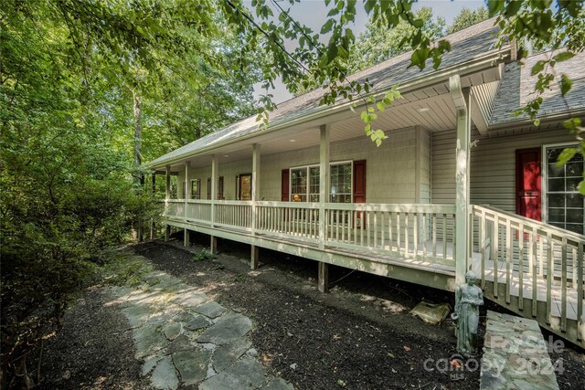 exterior space featuring covered porch