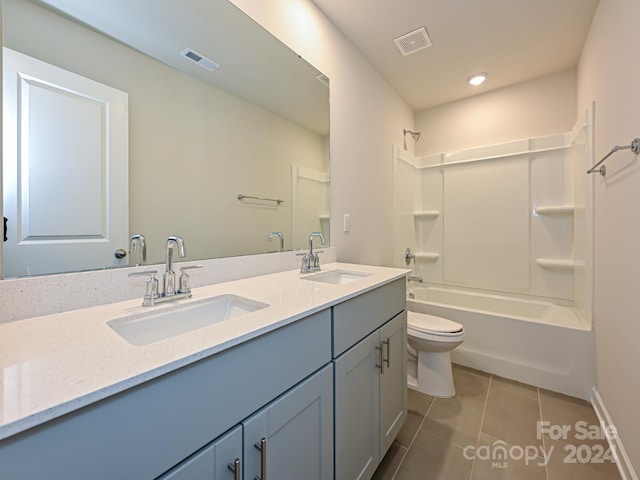 full bathroom featuring tile patterned flooring, a sink, and visible vents