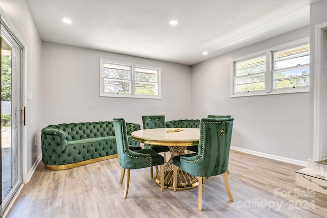 dining area featuring light hardwood / wood-style flooring