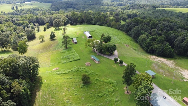 aerial view with a rural view