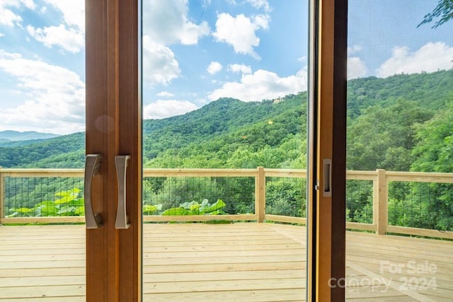 doorway with a mountain view