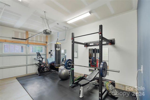 exercise area with concrete flooring