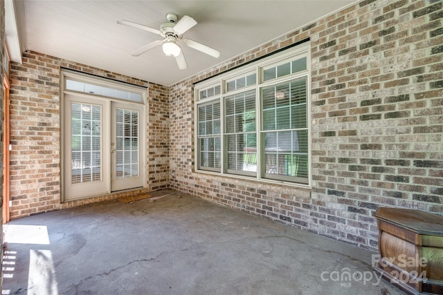 view of patio / terrace featuring ceiling fan