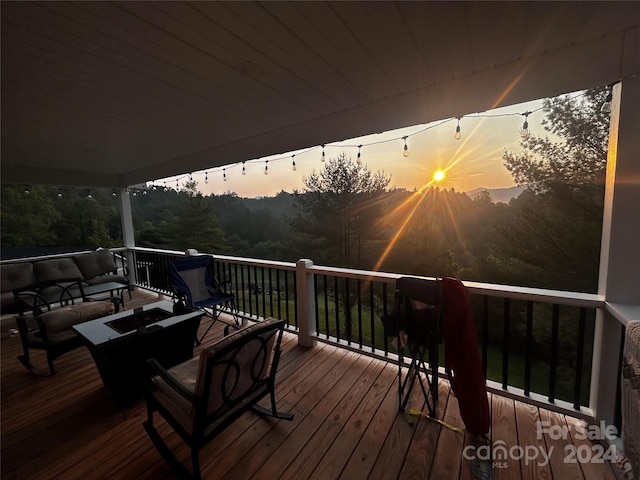 view of deck at dusk