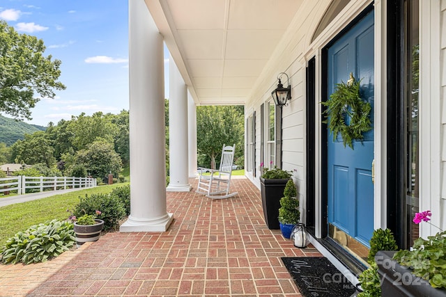 view of patio / terrace featuring covered porch