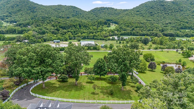 aerial view with a rural view and a mountain view