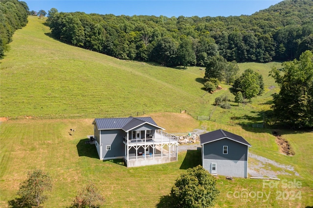 bird's eye view featuring a rural view