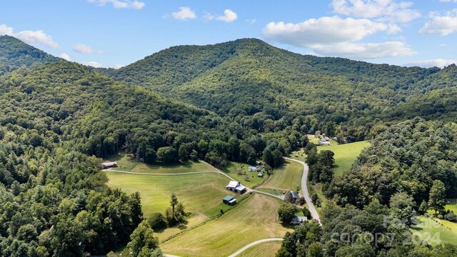 drone / aerial view with a mountain view