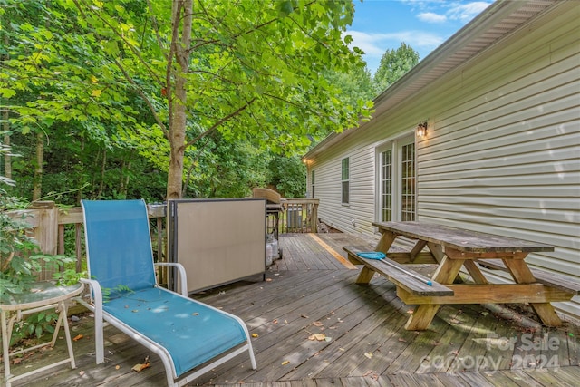 deck featuring grilling area