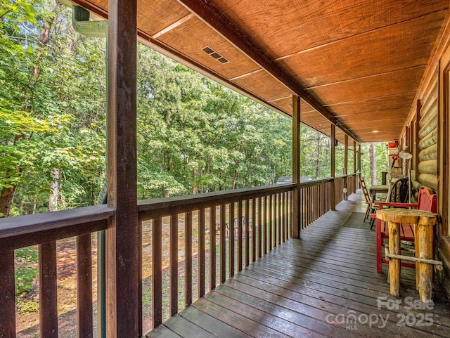 wooden deck with a porch