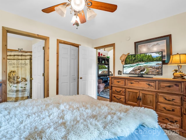 bedroom featuring ceiling fan