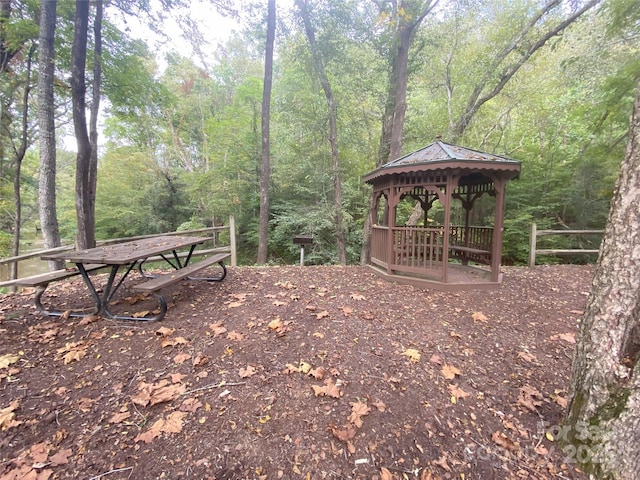 view of community featuring a gazebo