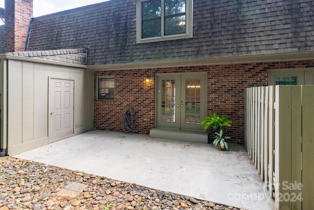 exterior space featuring french doors and a patio area