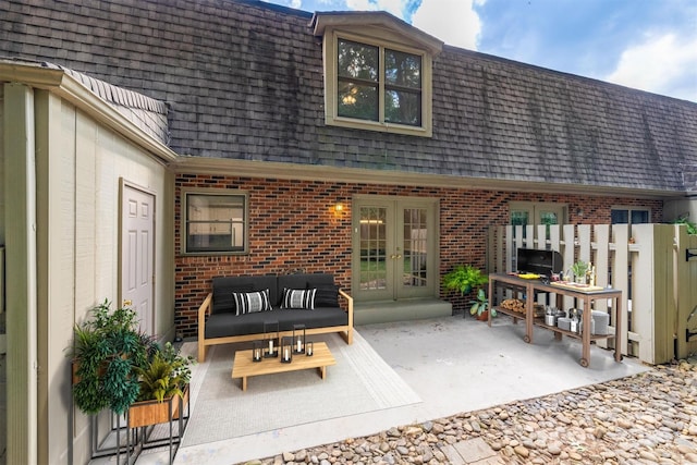 exterior space with french doors