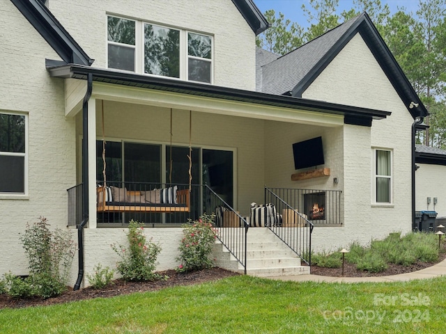 exterior space featuring central air condition unit