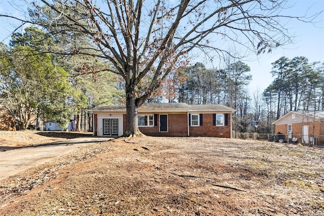 view of single story home