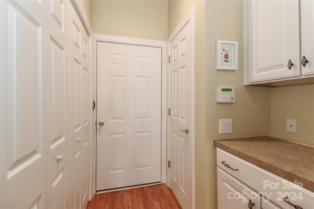 doorway with light hardwood / wood-style floors