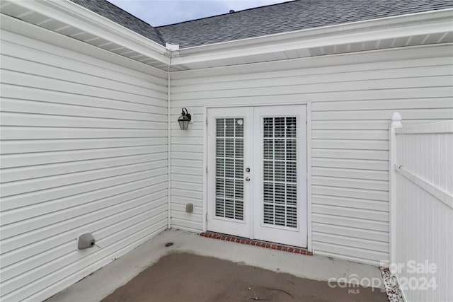 view of exterior entry with french doors