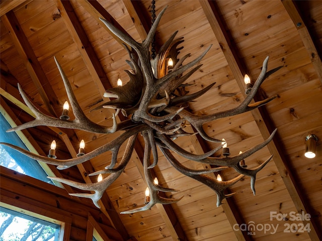 details featuring wooden ceiling