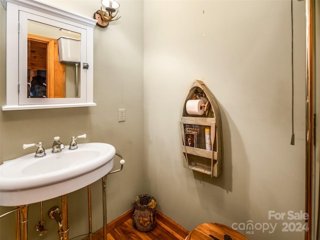 bathroom featuring hardwood / wood-style flooring