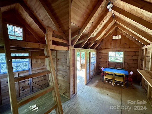 view of unfinished attic