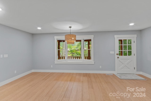 interior space featuring plenty of natural light and light wood-type flooring