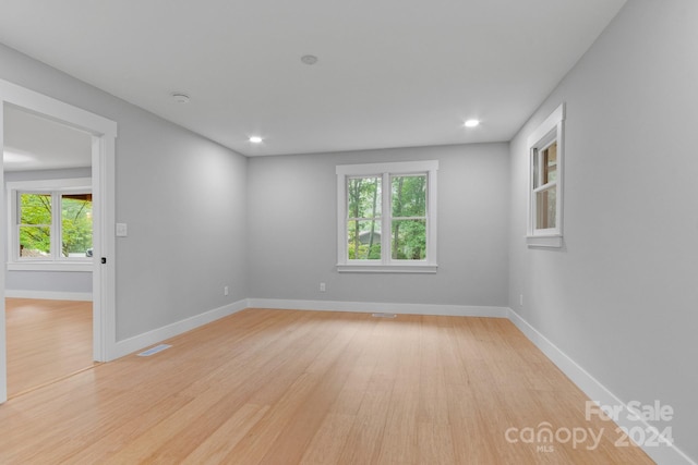 empty room featuring light wood-type flooring