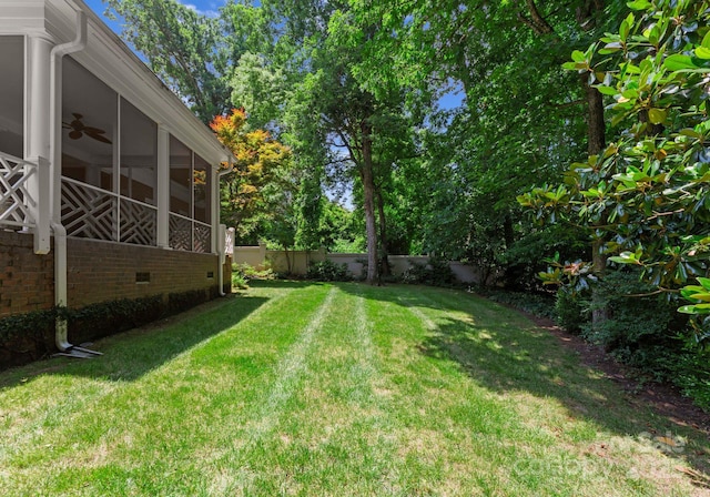 4301 Fairview Oaks Dr, Charlotte, NC 28211 - view of yard featuring a sunroom and ceiling fan