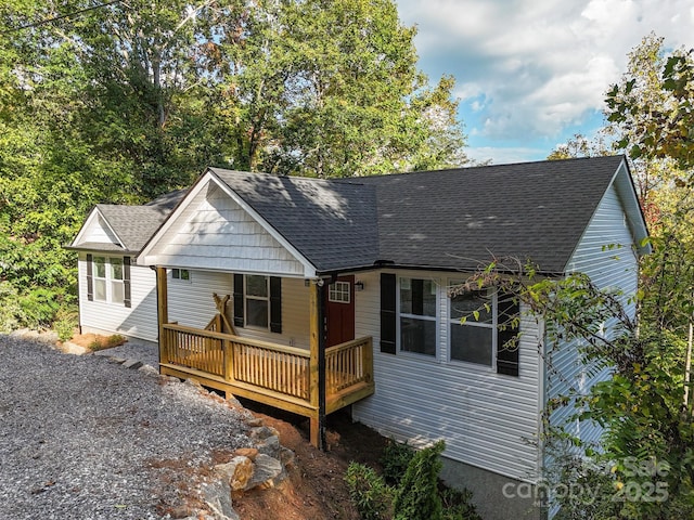 view of front of property featuring a deck