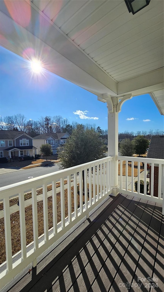 balcony with a residential view