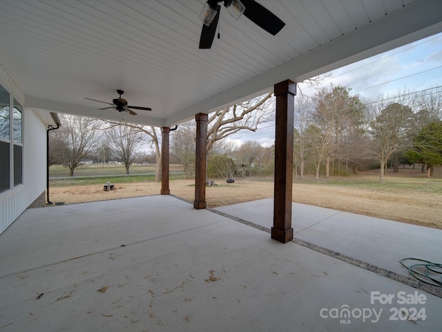 view of patio / terrace with ceiling fan