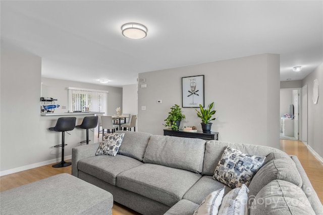 living room featuring light hardwood / wood-style floors