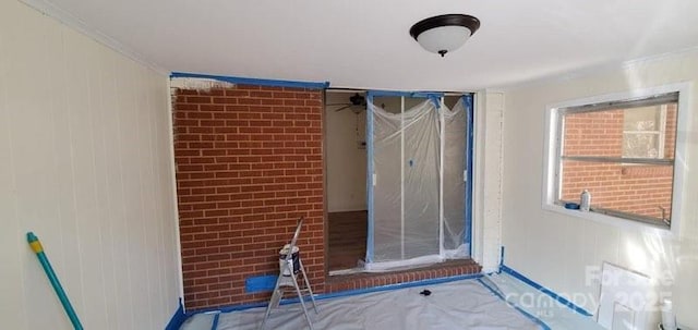 interior space featuring crown molding