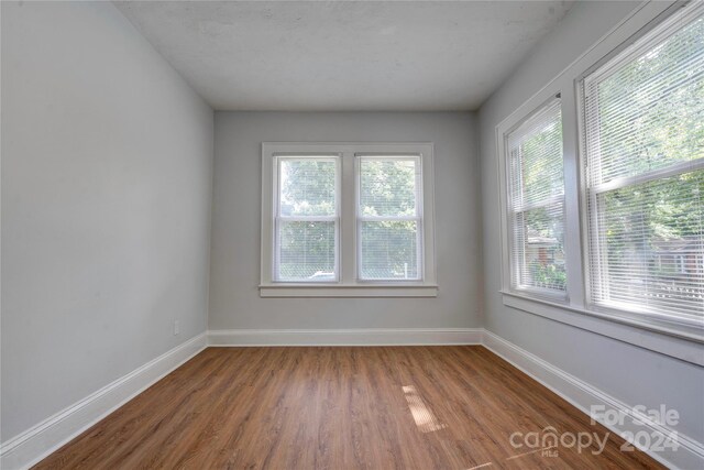 unfurnished room featuring dark wood-type flooring