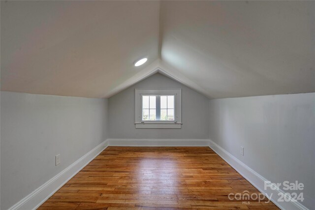 additional living space with lofted ceiling and wood-type flooring